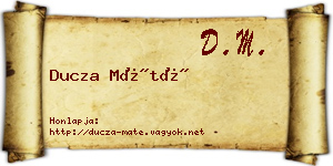 Ducza Máté névjegykártya