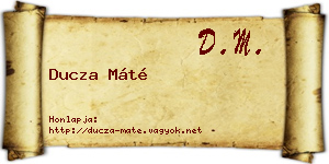 Ducza Máté névjegykártya